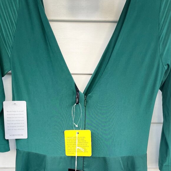 Pine Green Cotton Crepe and Polyester A-line Dress - Picture 4 of 4